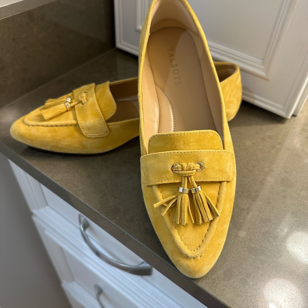 Talbots Yellow Tassel Loafers